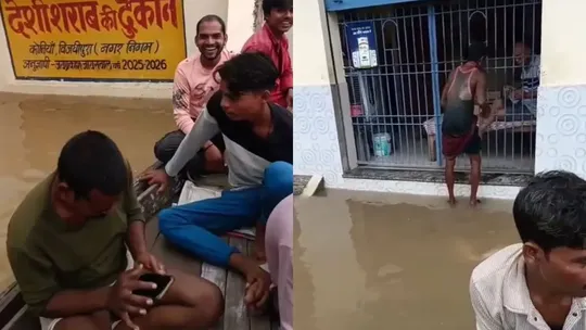 Viral Video Shows Locals Reaching Wine Shop by Boat Amid Rising Ganga Waters